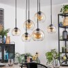 Koyoto hanging light, globe light, pendant light Amber, clear, 6-light sources