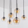 Koyoto hanging light, globe light, pendant light Amber, clear, 6-light sources