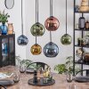 Koyoto hanging light, globe light, pendant light blue, gold, green, coppery, 6-light sources