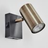Javel wall light, wall spotlight antique brass, black, 1-light source