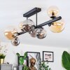 Chehalis ceiling light, globe light Amber, Smoke-coloured, 8-light sources