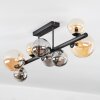 Chehalis ceiling light, globe light Amber, Smoke-coloured, 8-light sources