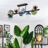 Chehalis ceiling light, globe light blue, green, clear, coppery, 8-light sources