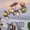 Chehalis ceiling light, globe light blue, green, clear, coppery, 8-light sources