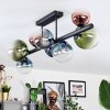 Chehalis ceiling light, globe light blue, green, clear, coppery, 8-light sources