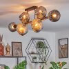 Ripoll ceiling light, globe light Amber, Smoke-coloured, 10-light sources