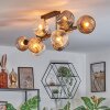 Ripoll ceiling light, globe light Amber, clear, Smoke-coloured, 10-light sources