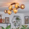 Ripoll ceiling light, globe light Amber, 10-light sources