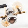 Gastor ceiling light, globe light gold, black, 8-light sources