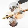Gastor ceiling light, globe light gold, black, 8-light sources