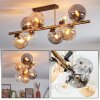 Gastor ceiling light, globe light gold, black, 8-light sources