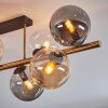 Gastor ceiling light, globe light gold, black, 8-light sources