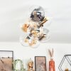 Gastor ceiling light, globe light gold, black, 8-light sources