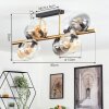 Gastor ceiling light, globe light gold, black, 8-light sources