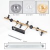 Gastor ceiling light, globe light gold, black, 8-light sources