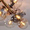Gastor ceiling light, globe light gold, black, 8-light sources