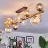 Chehalis ceiling light, globe light gold, black, 10-light sources