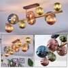 Chehalis ceiling light, globe light gold, black, 10-light sources