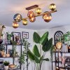 Chehalis ceiling light, globe light gold, black, 10-light sources