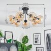 Koyoto ceiling light, globe light 82 cm Amber, clear, 7-light sources