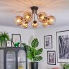 Koyoto ceiling light, globe light 82 cm Amber, clear, 7-light sources