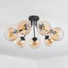 Koyoto ceiling light, globe light 82 cm Amber, clear, 7-light sources