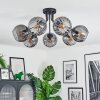 Koyoto ceiling light, globe light 82 cm Smoke-coloured, 7-light sources
