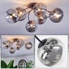 Chehalis ceiling light, globe light 64 cm clear, Smoke-coloured, 6-light sources