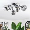 Chehalis ceiling light, globe light 64 cm clear, Smoke-coloured, 6-light sources