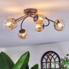 Chehalis ceiling light, globe light 56 cm Amber, clear, 6-light sources