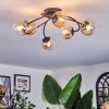 Chehalis ceiling light, globe light 56 cm Amber, clear, 6-light sources