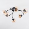 Chehalis ceiling light, globe light 56 cm Amber, clear, 6-light sources