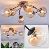 Chehalis ceiling light, globe light 58 cm Amber, clear, 6-light sources