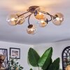 Chehalis ceiling light, globe light 58 cm Amber, clear, 6-light sources