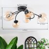 Chehalis ceiling light, globe light 58 cm Amber, clear, 6-light sources