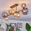Chehalis ceiling light, globe light Amber, Smoke-coloured, 8-light sources