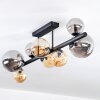 Chehalis ceiling light, globe light Amber, Smoke-coloured, 8-light sources