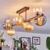 Chehalis ceiling light, globe light Amber, clear, Smoke-coloured, 8-light sources