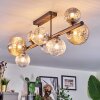 Chehalis ceiling light, globe light Amber, clear, Smoke-coloured, 8-light sources