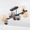 Chehalis ceiling light, globe light Amber, Smoke-coloured, 8-light sources