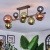 Chehalis ceiling light, globe light blue, green, coppery, 8-light sources