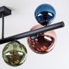 Chehalis ceiling light, globe light blue, green, coppery, 8-light sources