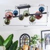 Chehalis ceiling light, globe light blue, green, coppery, 8-light sources