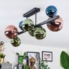 Chehalis ceiling light, globe light blue, green, coppery, 8-light sources