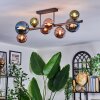 Chehalis ceiling light, globe light blue, green, coppery, 8-light sources