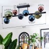 Chehalis ceiling light, globe light blue, green, coppery, 8-light sources