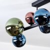 Chehalis ceiling light, globe light blue, green, coppery, 8-light sources