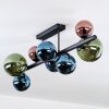 Chehalis ceiling light, globe light blue, green, coppery, 8-light sources