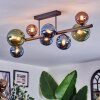 Chehalis ceiling light, globe light blue, green, coppery, 8-light sources