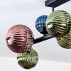 Chehalis ceiling light, globe light blue, green, coppery, 8-light sources